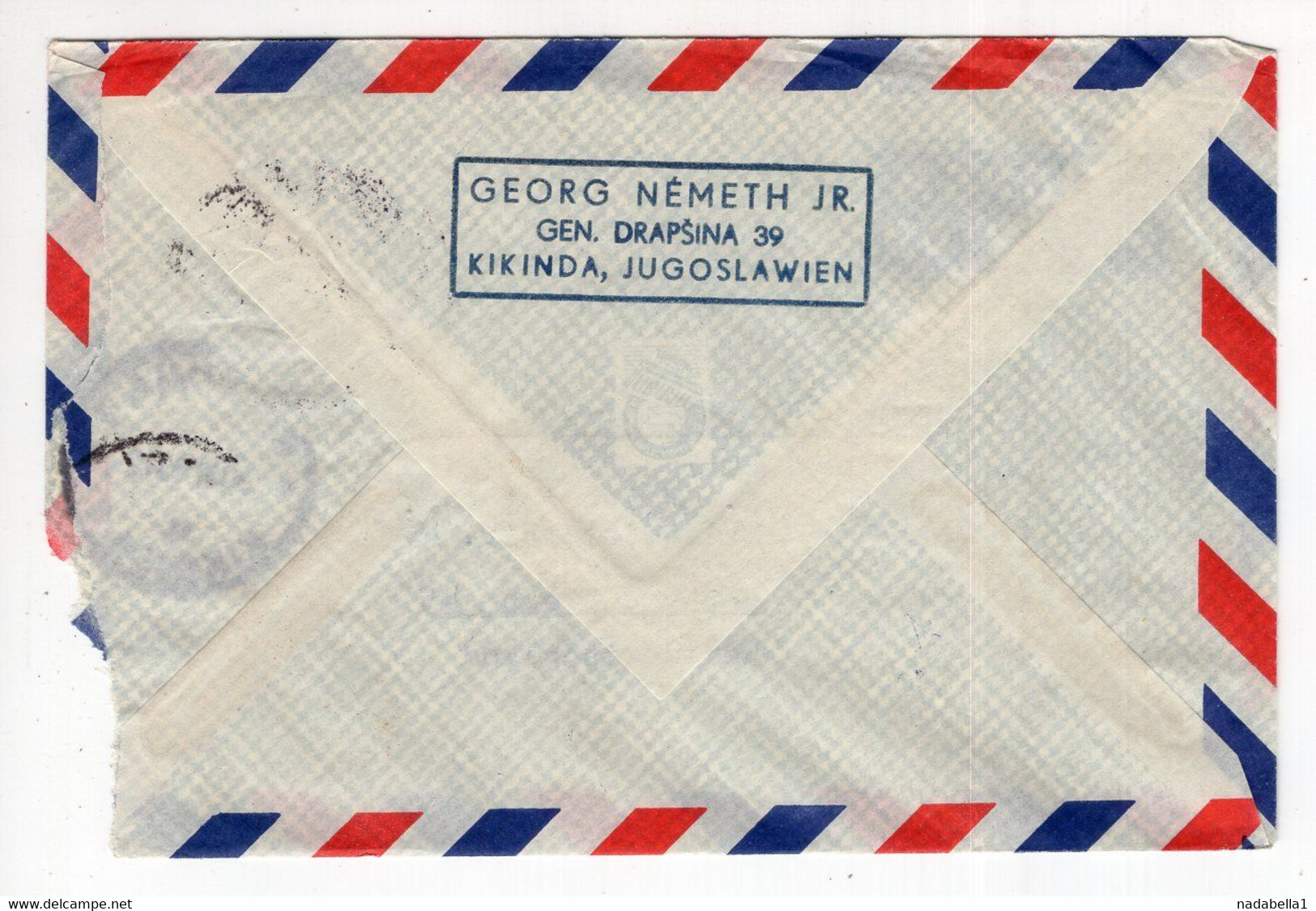 1963. YUGOSLAVIA,SERBIA,KIKINDA,AIRMAIL COVER TO GERMANY,HYPERICUM STAMP - Poste Aérienne