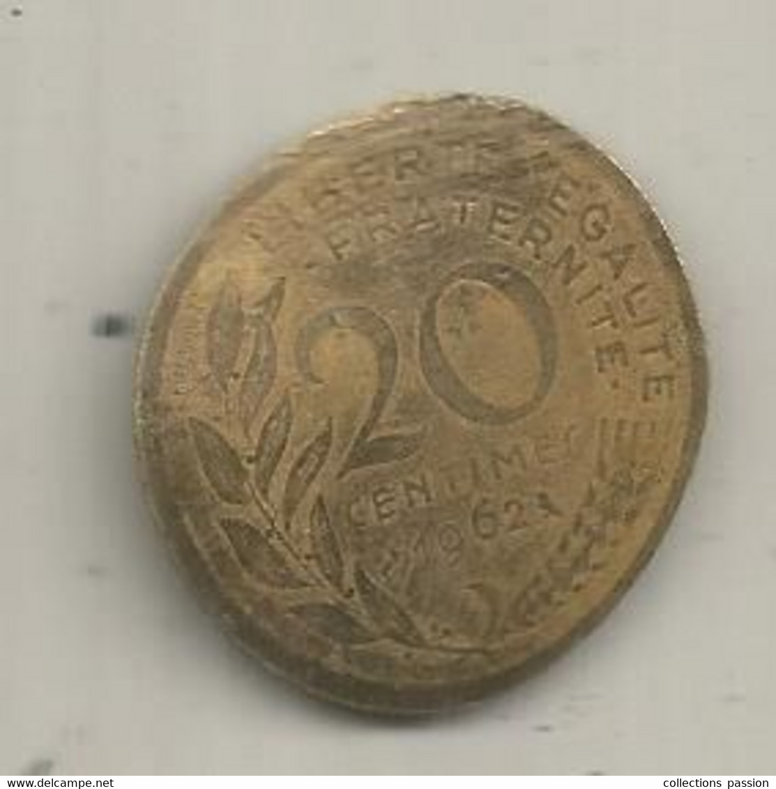 JC, Pièce écrasée , France, 20 Centimes 1962 , 30 X 22 Mm , 2 Scans - Souvenirmunten (elongated Coins)