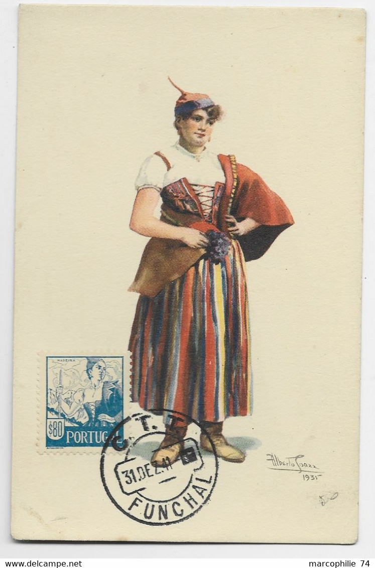 PORTUGAL  $ 80  CARTE MAXIMUM COSTUME FUNCHAL 31  DEZ 1941 - Maximum Cards & Covers