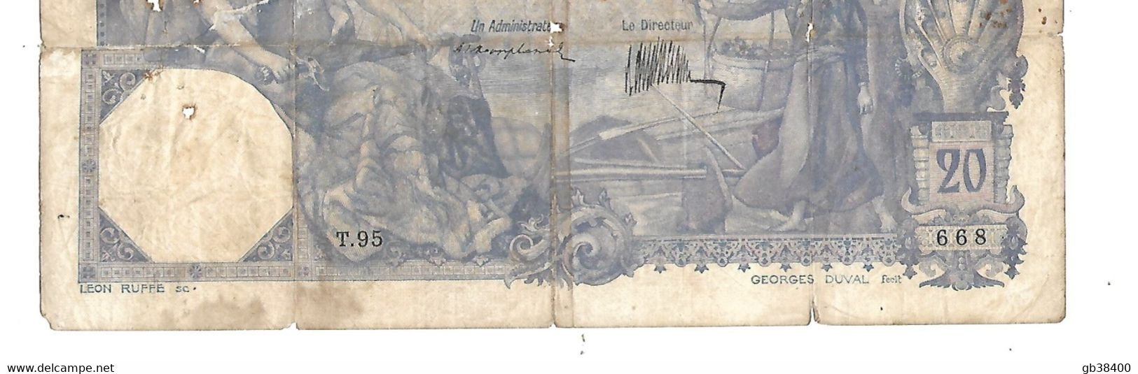 INDOCHINE BILLET DE 20 PIASTRES DE 1920    OCCASION - Indocina