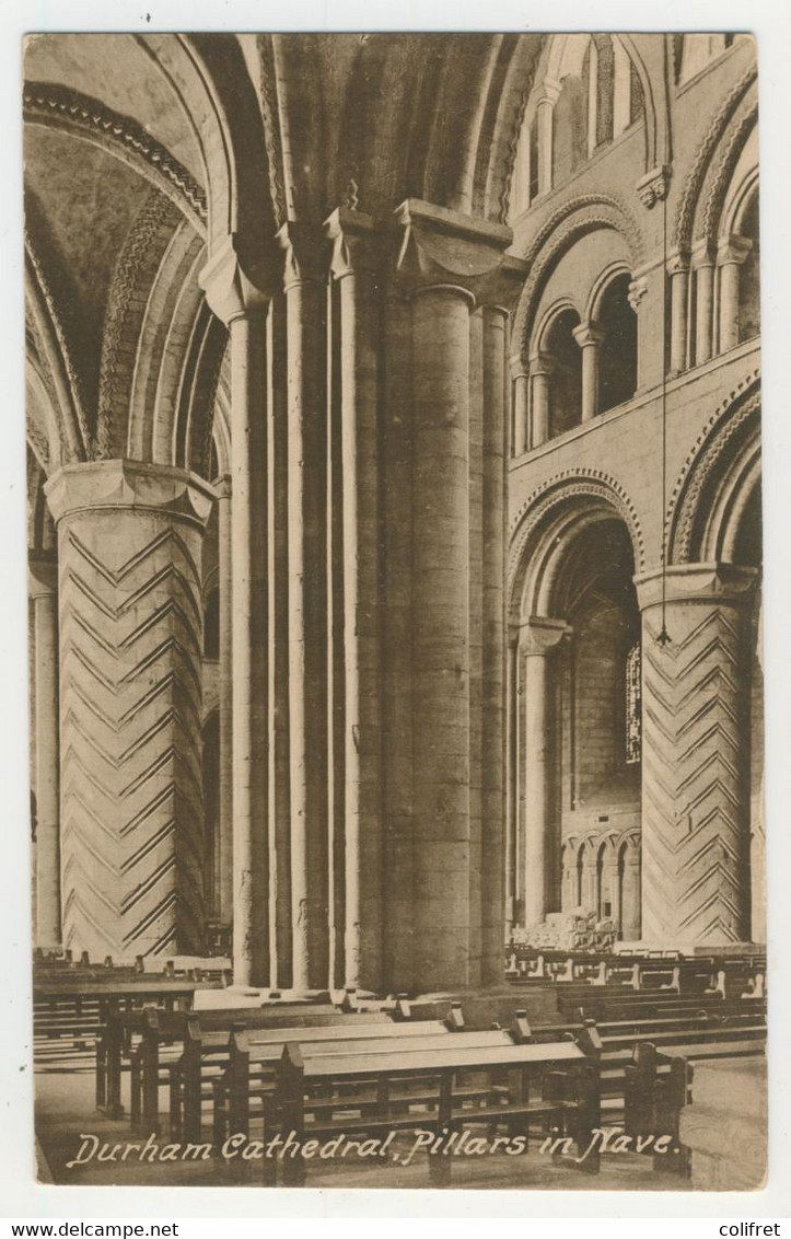 Durham - Durham City  -  Cathedral, Pillars In Nave - Durham City