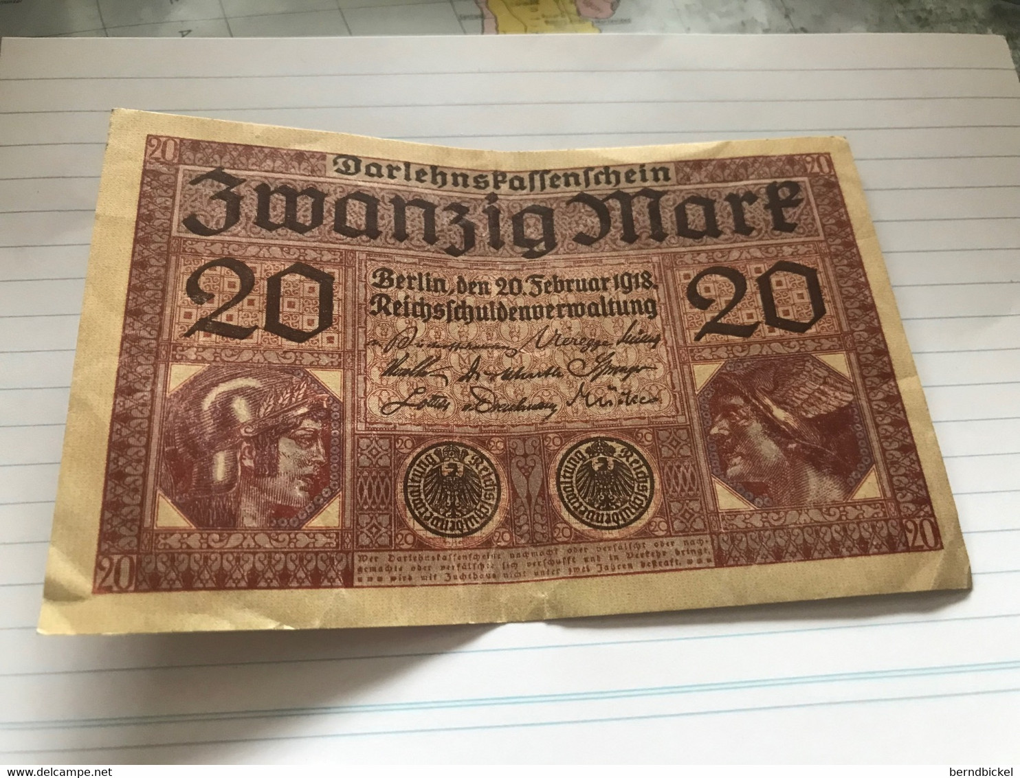 Papiergeld Notgeld Darlehenskassenschein 20 Mark 1918 - 20 Mark