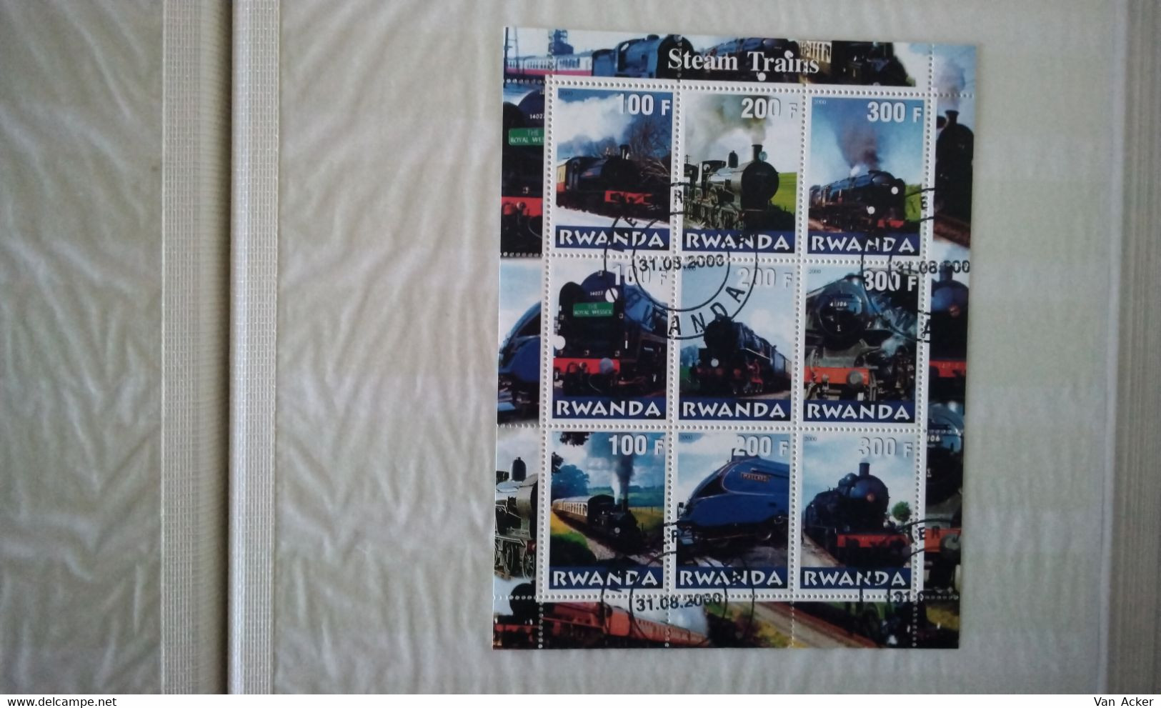 Rwanda Steam  Trains 2000 Used. - Oblitérés
