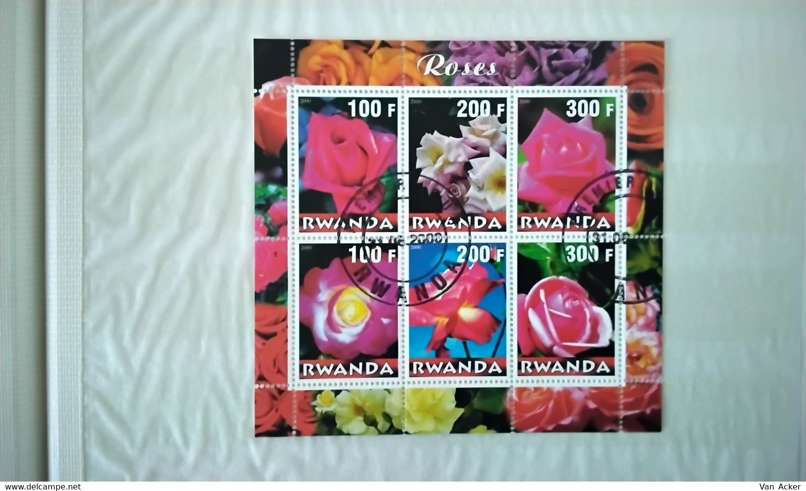 Rwanda Flowers Roses 2000 Used. - Oblitérés
