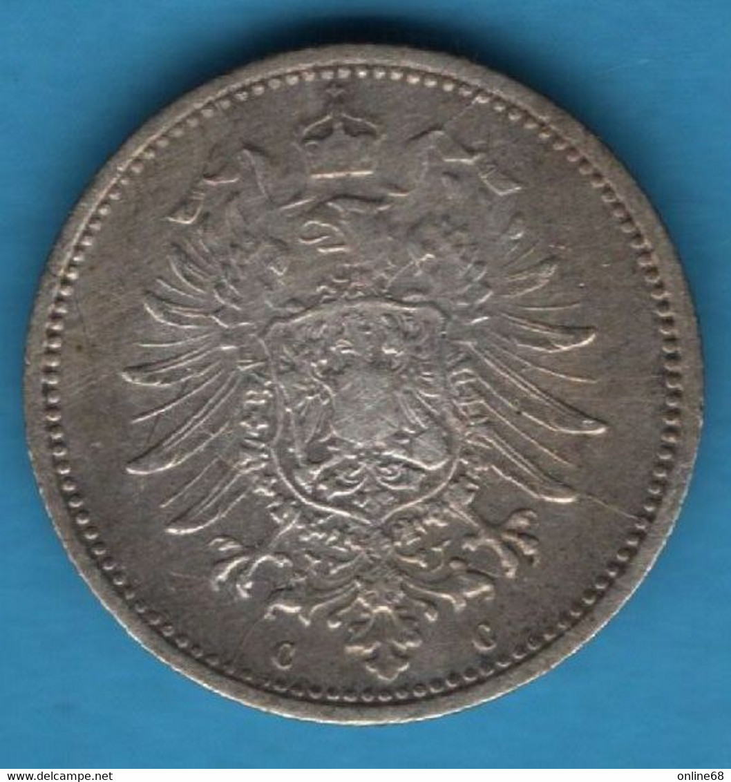 DEUTSCHES REICH 20 PFENNIG 1873 C  KM# 5  Wilhelm I Argent 900‰ Silver - 20 Pfennig