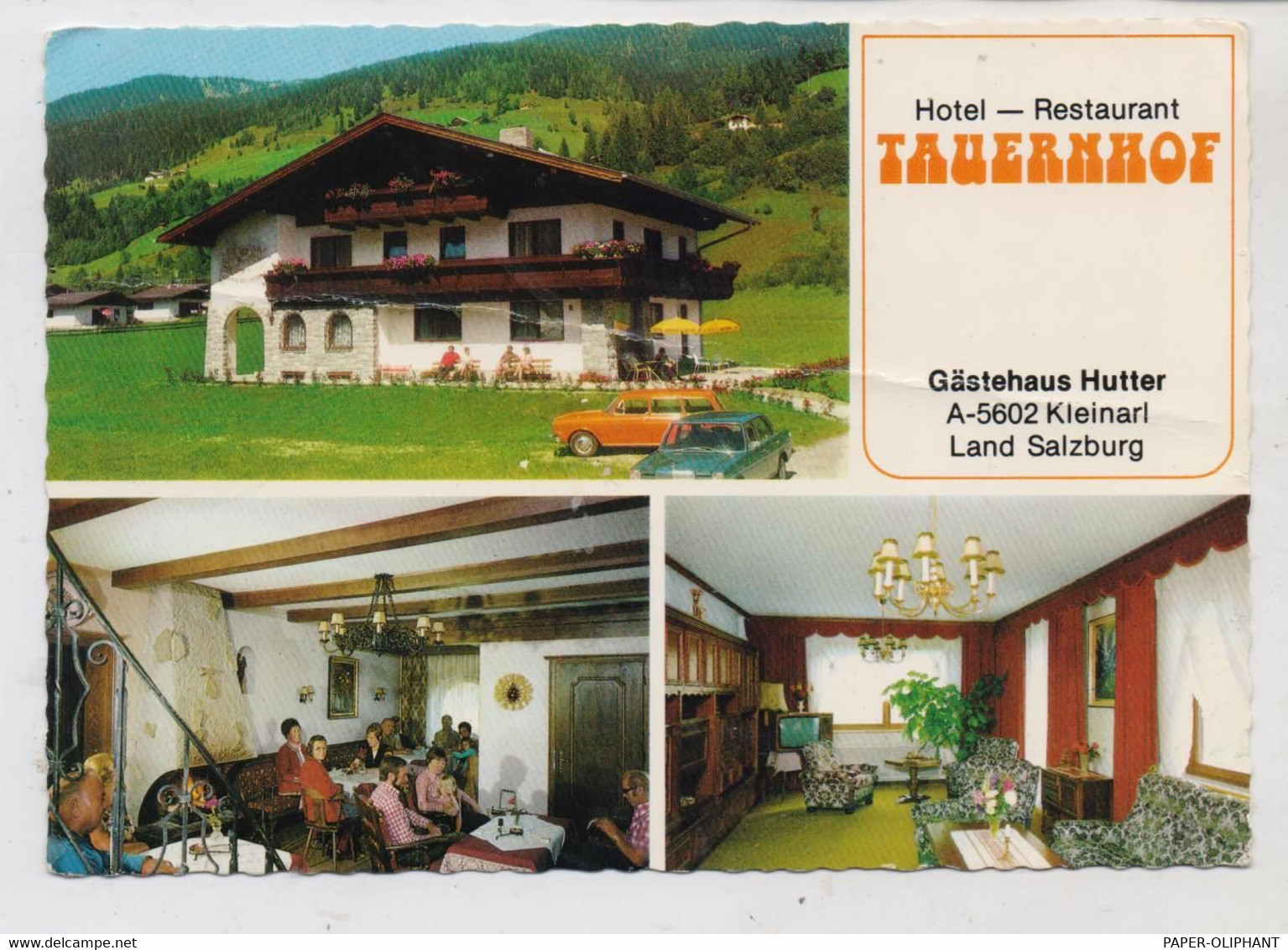 A 5603 KLEINARL, Gästehaus Hutter, Landpost-Stempel, Mittelknick - Wagrain