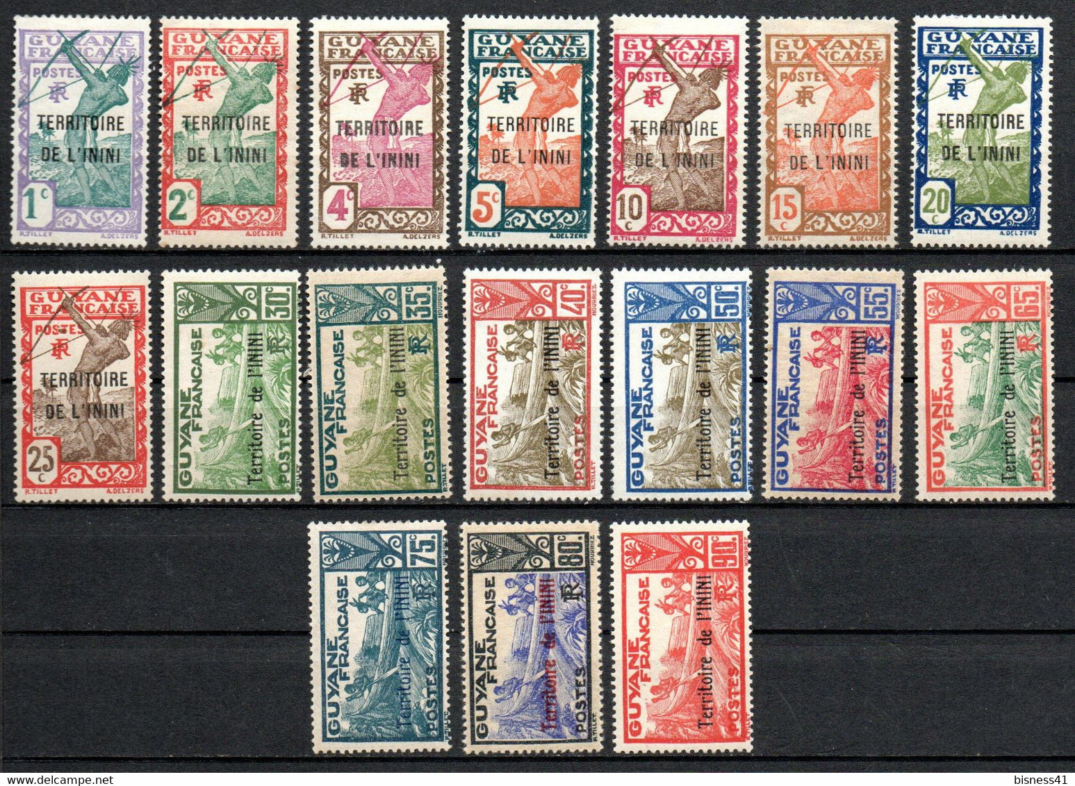 Col32 Colonie Inini N° 1 à 17 Neuf X MH Cote : 26,00 € - Unused Stamps