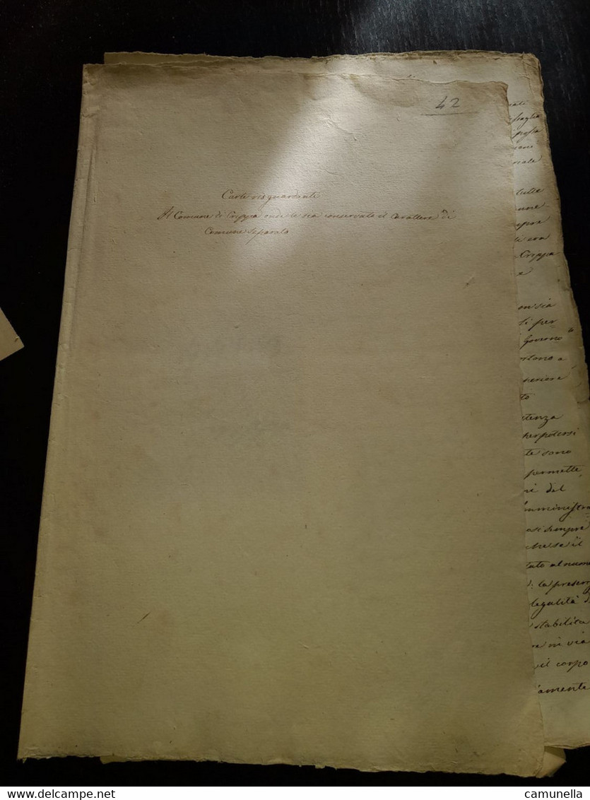 interessante lotto storico di  documenti/manoscritti dal 1595 del comune e castello CRIPPA-