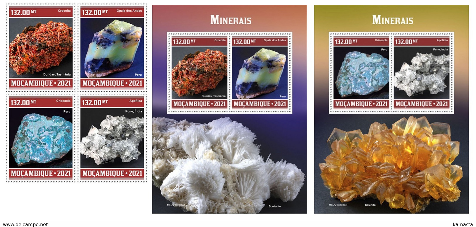 Mozambique  2021 Minerals. (301) OFFICIAL ISSUE - Minéraux