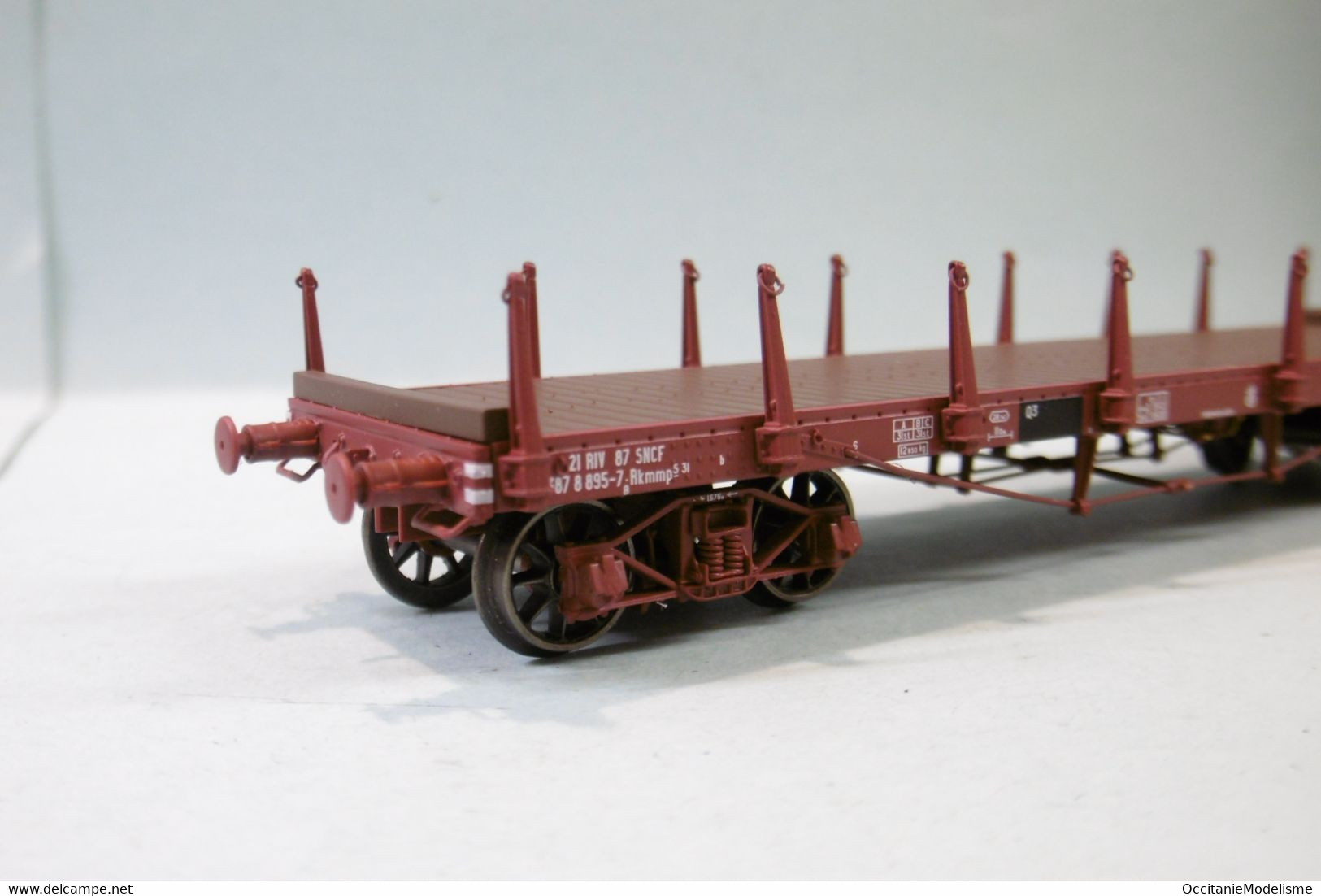 REE - WAGON A RANCHERS PLAT TP Brun Ep. IV SNCF Réf. WB-551 Neuf NBO HO 1/87 - Vagoni Merci