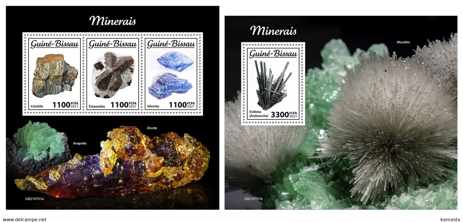 Guinea Bissau  2021 Minerals. (701) OFFICIAL ISSUE - Minéraux