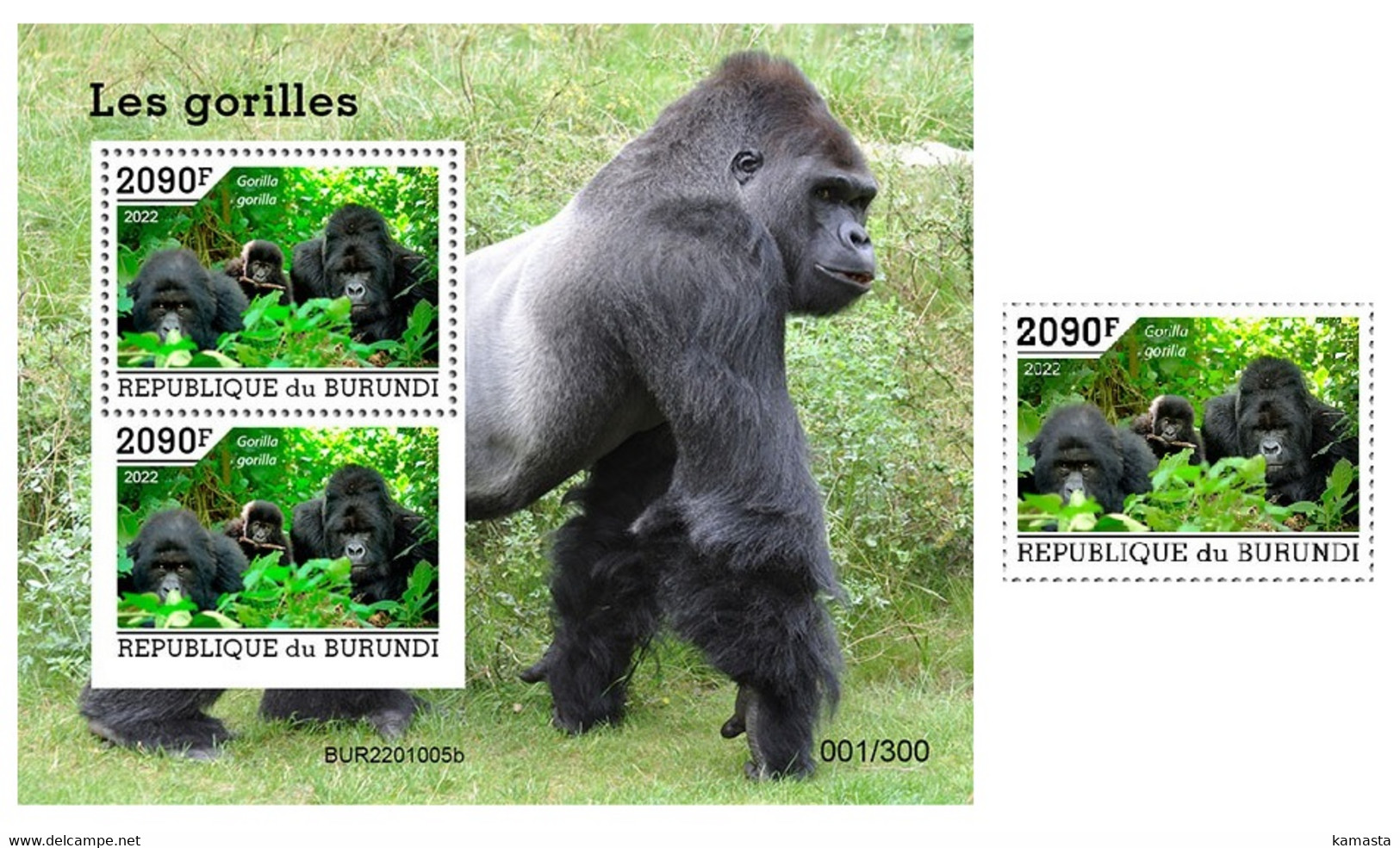 Burundi  2022 Gorillas. (1005) OFFICIAL ISSUE - Gorilla's