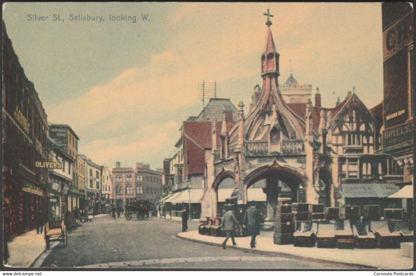 Silver Street, Looking West, Sailsbury, Wiltshire, C.1905-10 - Smee Postcard - Salisbury