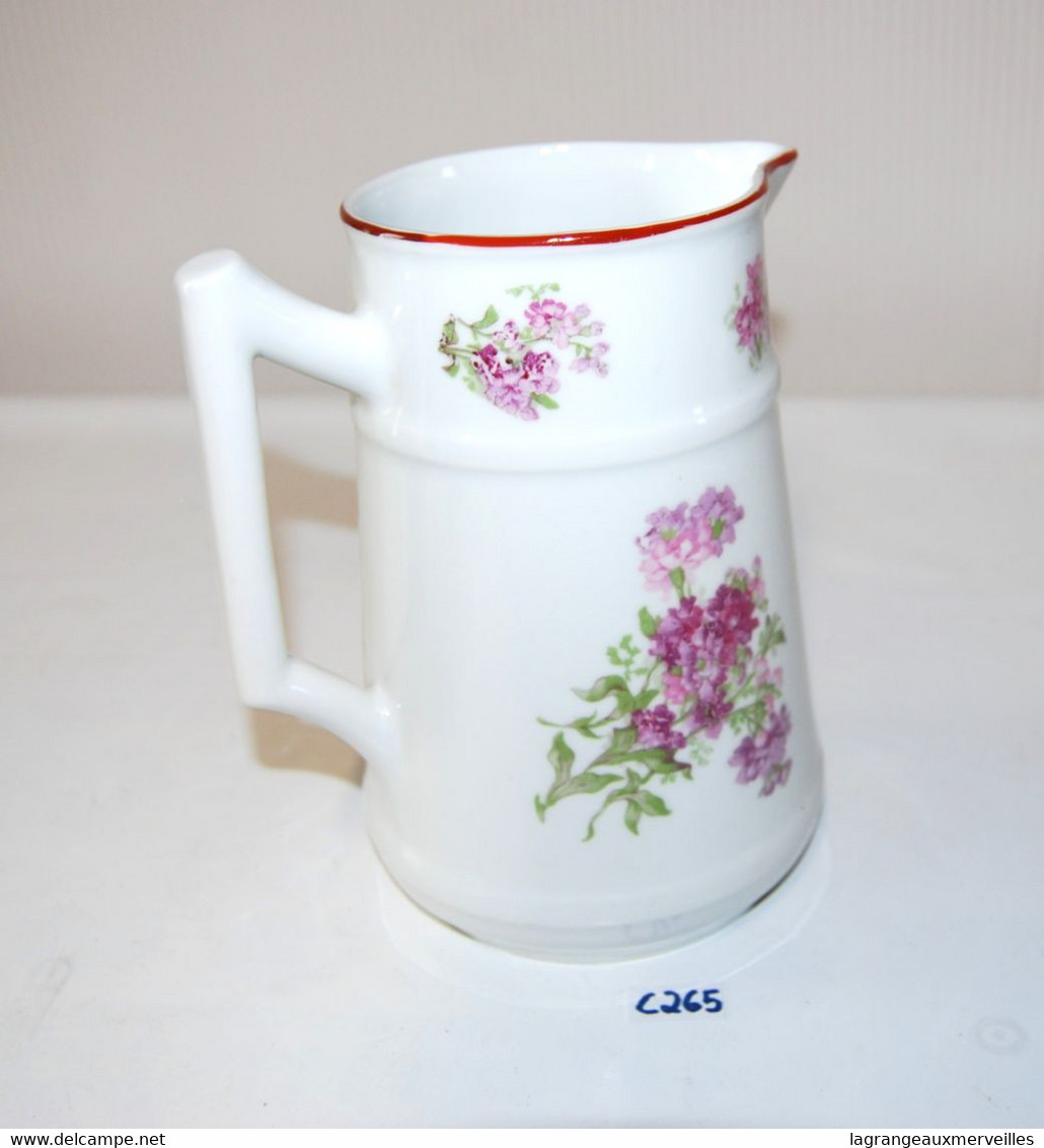 C265 Ancienne Carafe Au Lait - PËTRE - Porcelaine De Baudour - Pièce Rare - Décor Fleuri - Baudour (BEL)