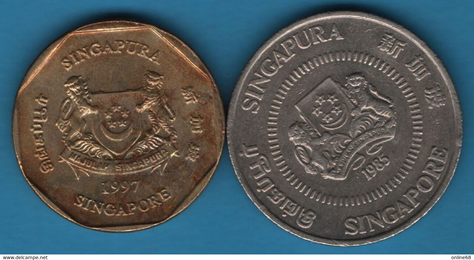 SINGAPORE 50 CENTS + 1 DOLLAR 1985 - 1997 - Singapour