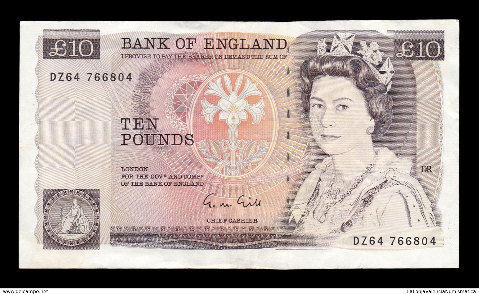 Great Britain Gran Bretaña 10 Pounds Elizabeth II ND (1988-1991) Pick 379e Mbc/+ Vf/+ - 10 Pounds