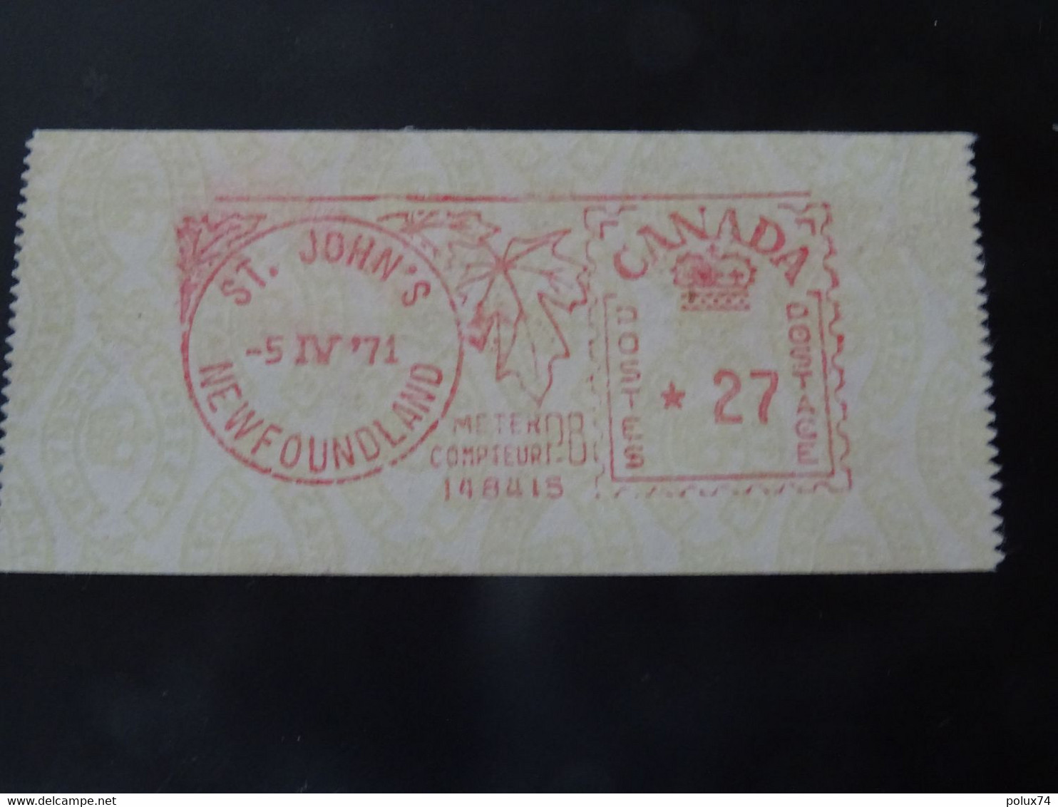 Saint JOHN S CANADA   Vignette Distributeur 1971 - Stamped Labels (ATM) - Stic'n'Tic