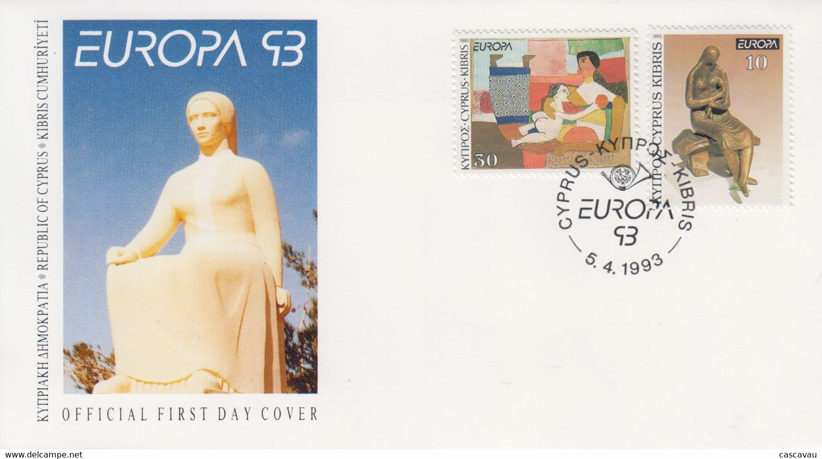 Enveloppe  FDC  1er  Jour    CHYPRE    EUROPA    1993 - 1993