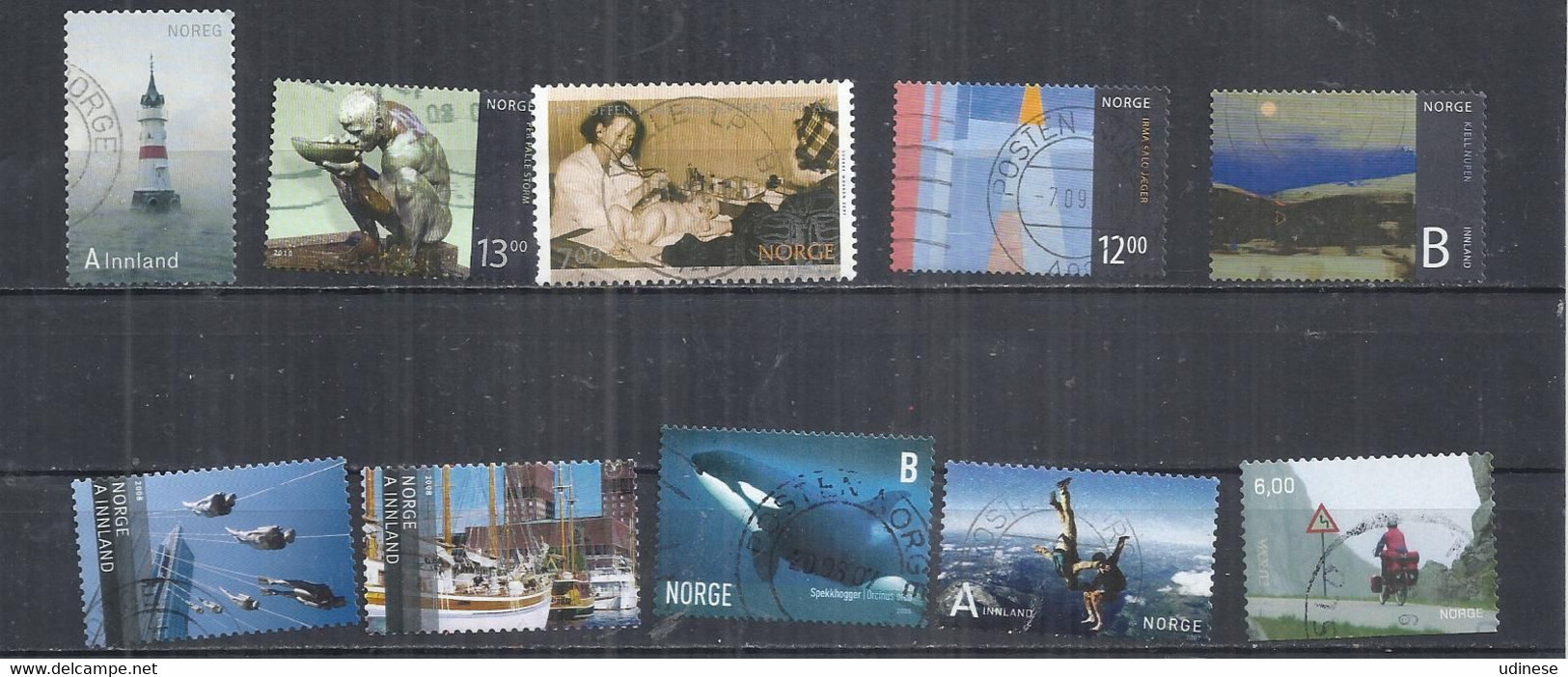 TEN AT A TIME - NORWAY - LOT OF 10  DIFFERENT - POSTALLY USED OBLITERE GESTEMPELT USADO - Gebruikt