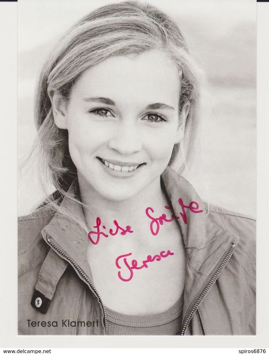 Authentic Signed Card / Autograph -  German Actress TERESA KLAMERT - Autographes