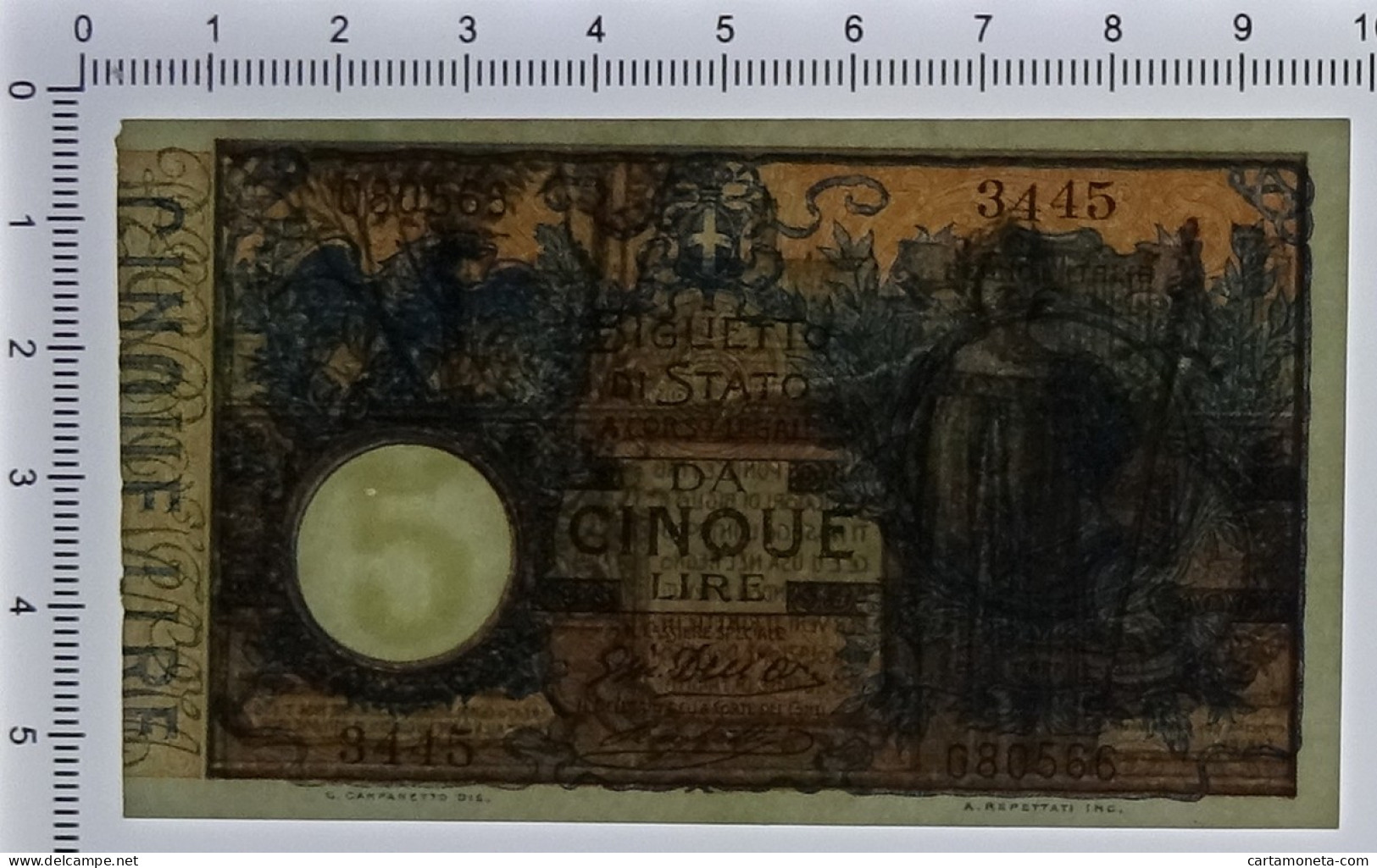 5 LIRE BIGLIETTO DI STATO VITTORIO EMANUELE III FLOREALE 05/11/1914 FDS - Regno D'Italia – Autres