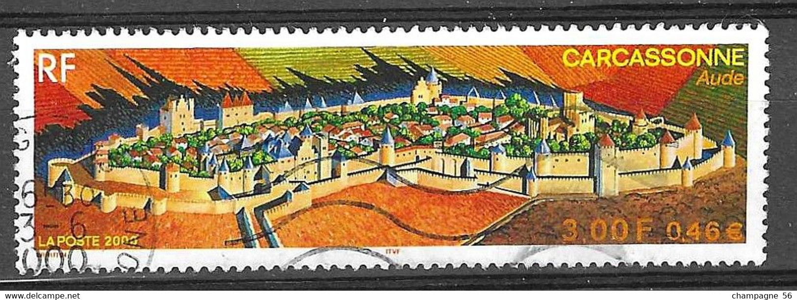 FRANCE 2000  N° 3302 OBLITERE 3.6.2000 U.V NUANCE COULEUR / SCANNE 3 PAS A VENDRE - Usati