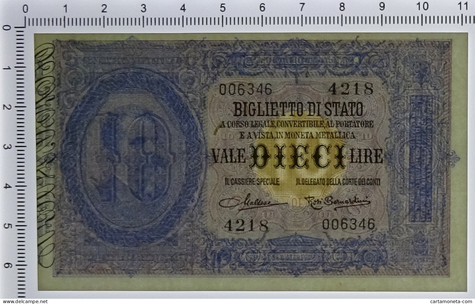 10 LIRE BIGLIETTO DI STATO EFFIGE UMBERTO I 03/06/1925 FDS - Regno D'Italia – Autres