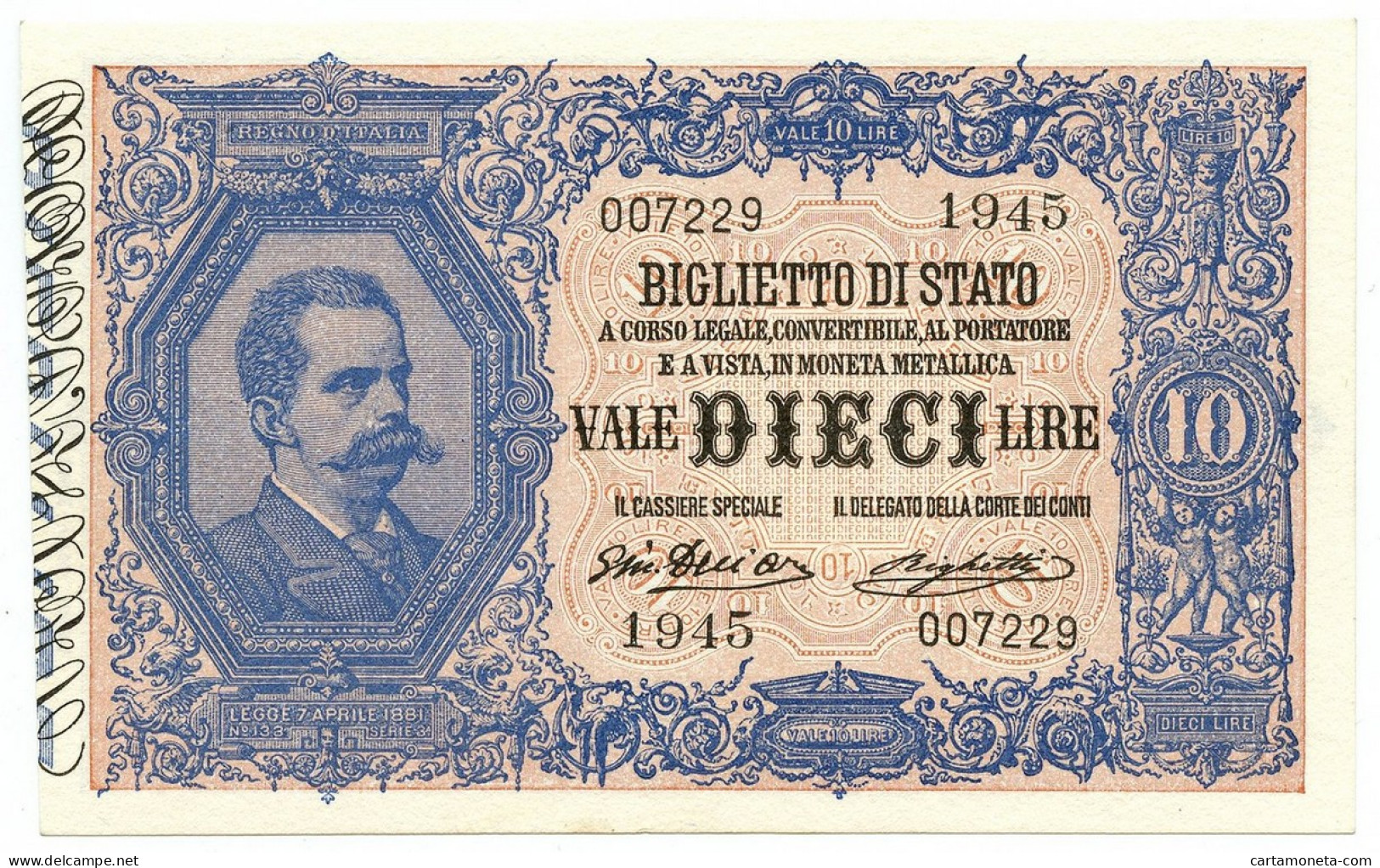 10 LIRE BIGLIETTO DI STATO EFFIGE UMBERTO I 10/04/1915 QFDS - Andere