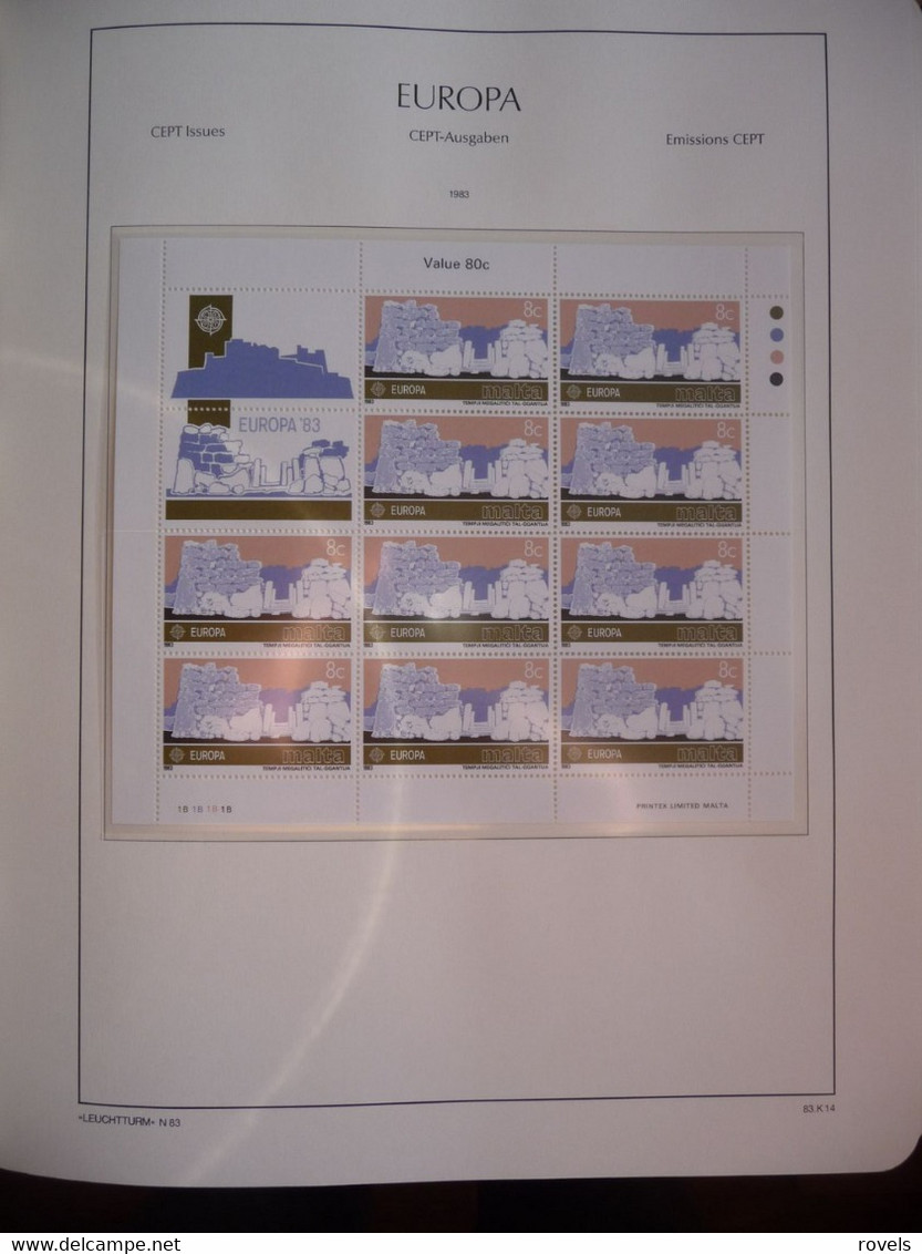 Europa -cept 1983 through 1985 MNH . all in a luxury leuchttrum album. see scan.