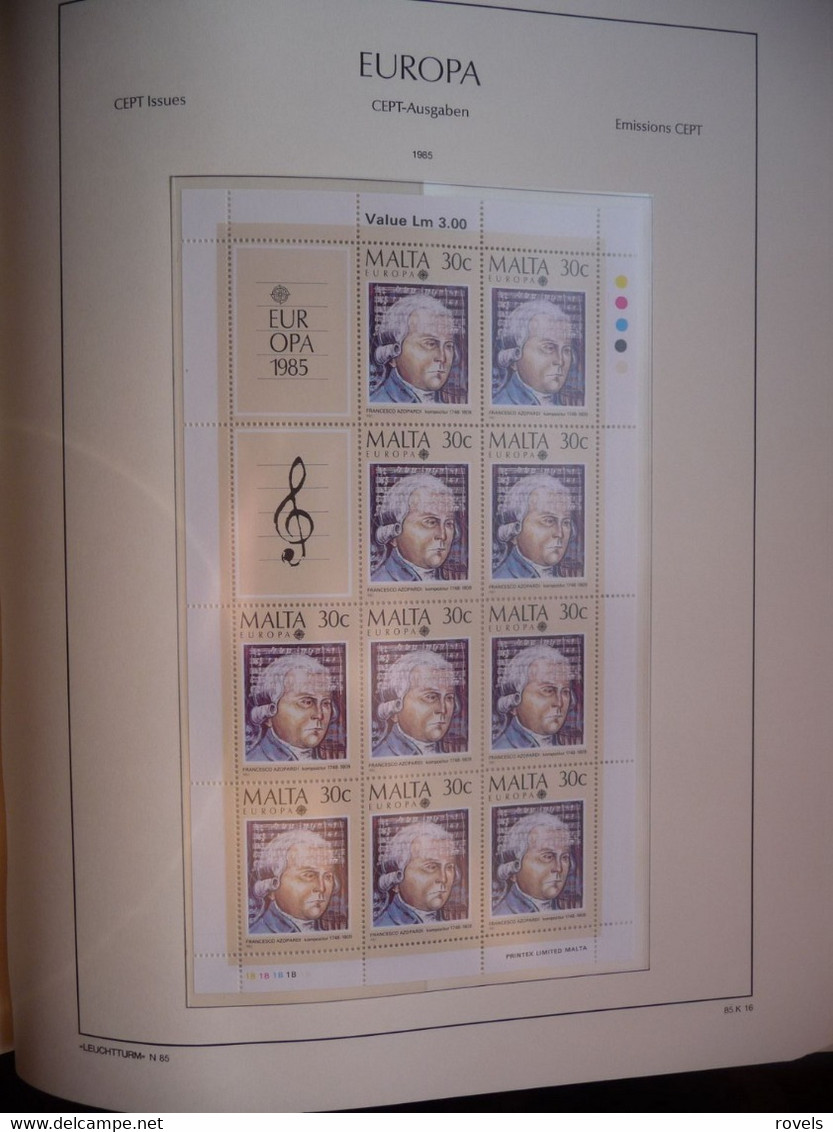 Europa -cept 1983 through 1985 MNH . all in a luxury leuchttrum album. see scan.