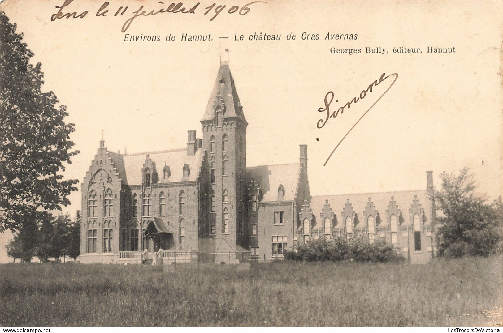 CPA - Belgique - Environs De Hannut - Le Château De Cras Avernas - Edit. Georges Bully - Oblitéré Hannut 1906 - Château - Hannut