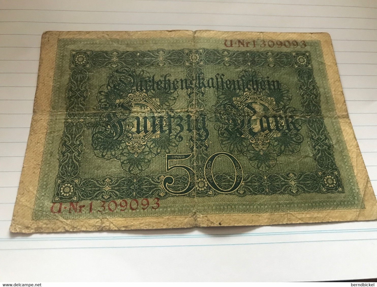 Papiergeld Notgeld Dalehenskassenschein 50 Mark 1914 - 50 Mark