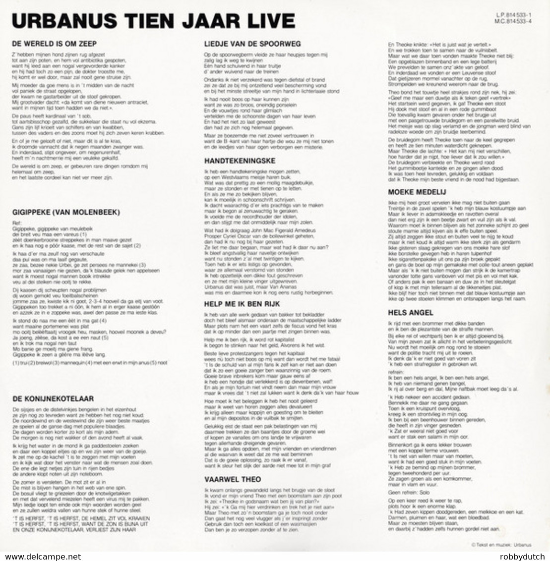 * 3LP *  URBANUS TIEN JAAR LIVE (Holland 1983) - Comiche