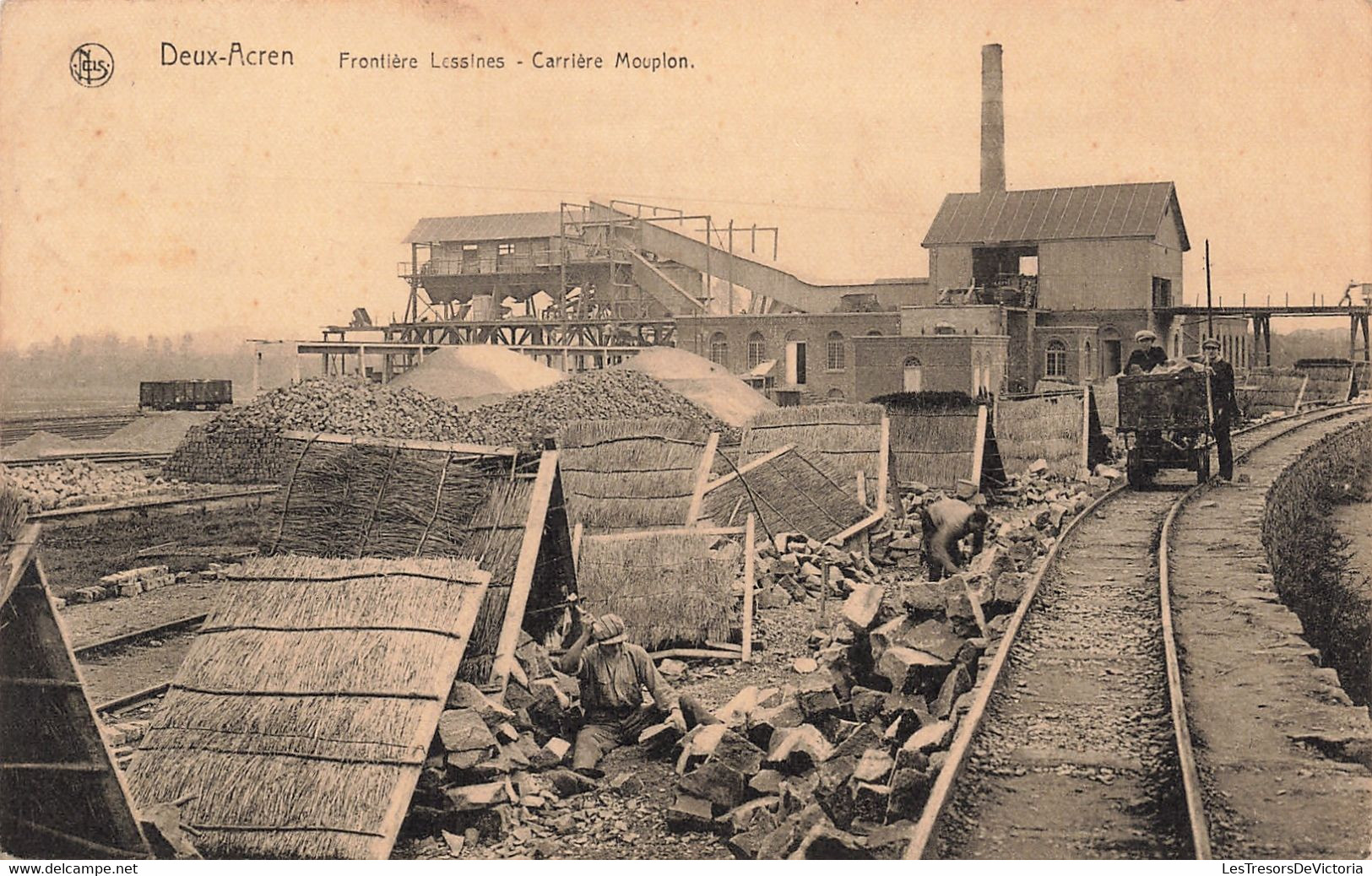 CPA - Belgique - Deux Acren - Frontière Lessines - Carrière Mouplon - Edit. Nels - Vincent Leleux Caucheteur - Autres & Non Classés