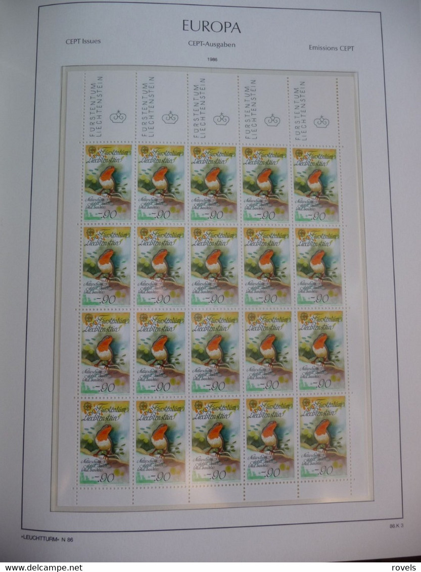 Europa -cept 1986 through 1988 MNH . all in a luxury leuchttrum album. see scan.