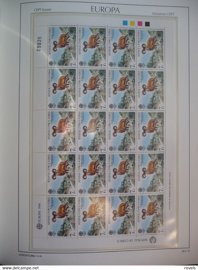 Europa -cept 1986 through 1988 MNH . all in a luxury leuchttrum album. see scan.