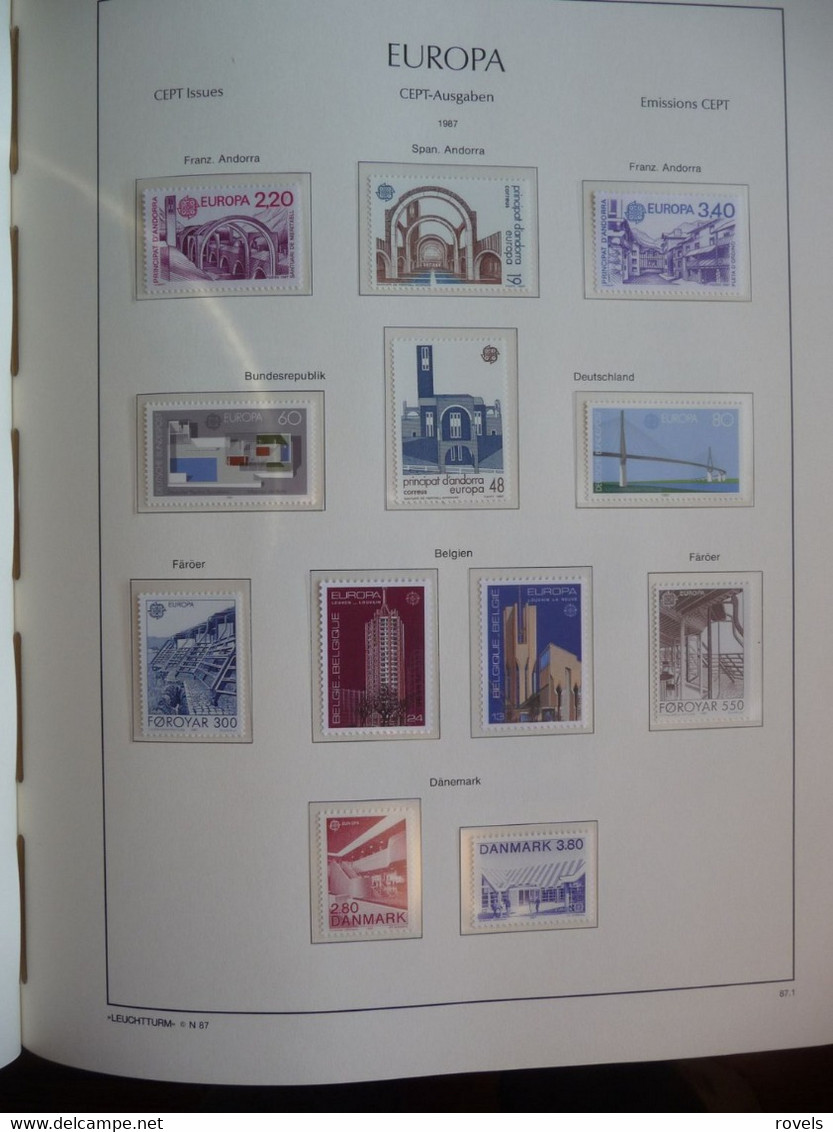 Europa -cept 1986 through 1988 MNH . all in a luxury leuchttrum album. see scan.