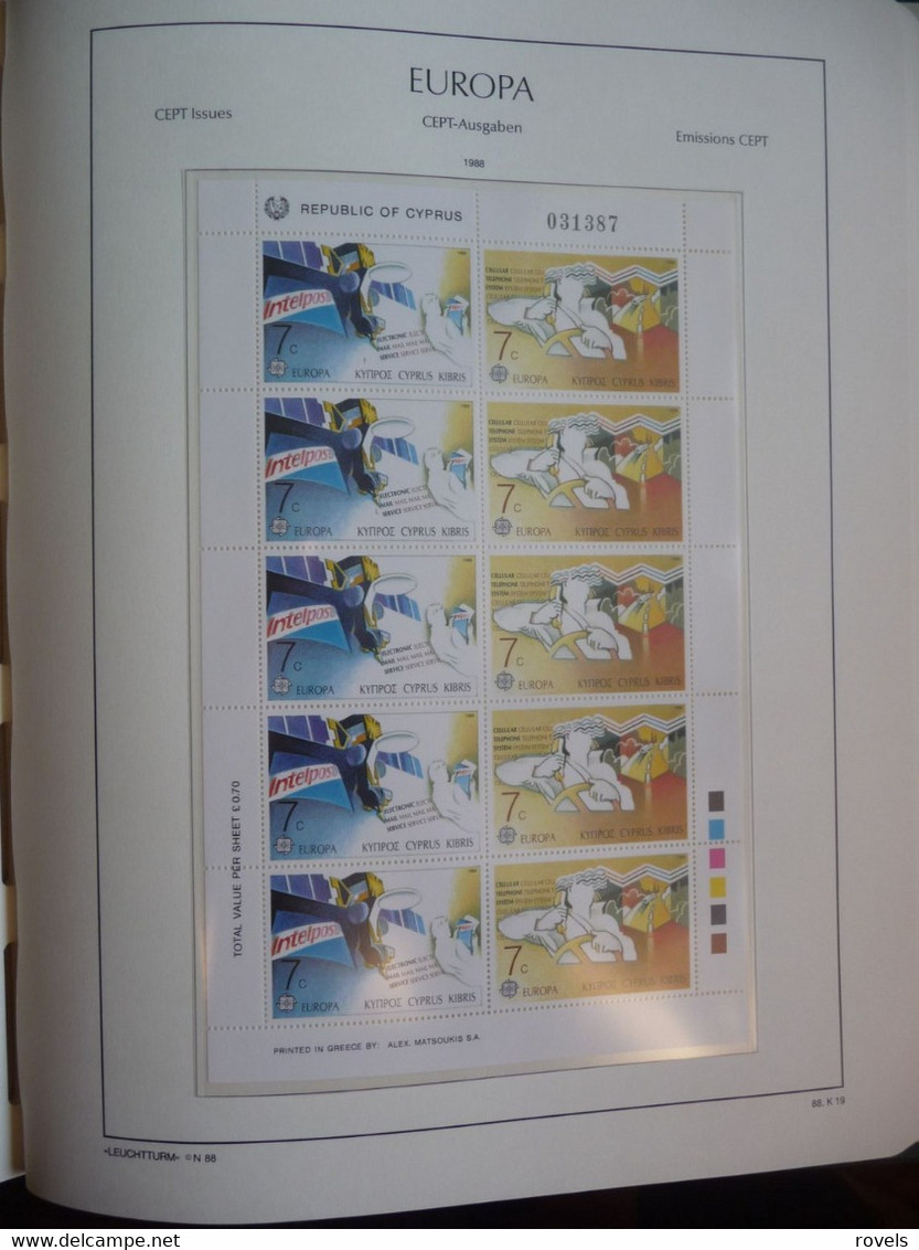 Europa -cept 1986 through 1988 MNH . all in a luxury leuchttrum album. see scan.