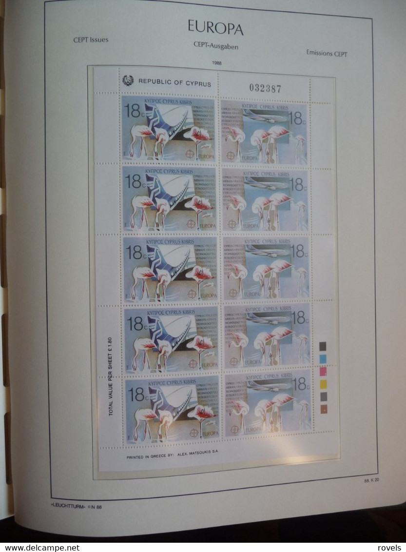 Europa -cept 1986 through 1988 MNH . all in a luxury leuchttrum album. see scan.