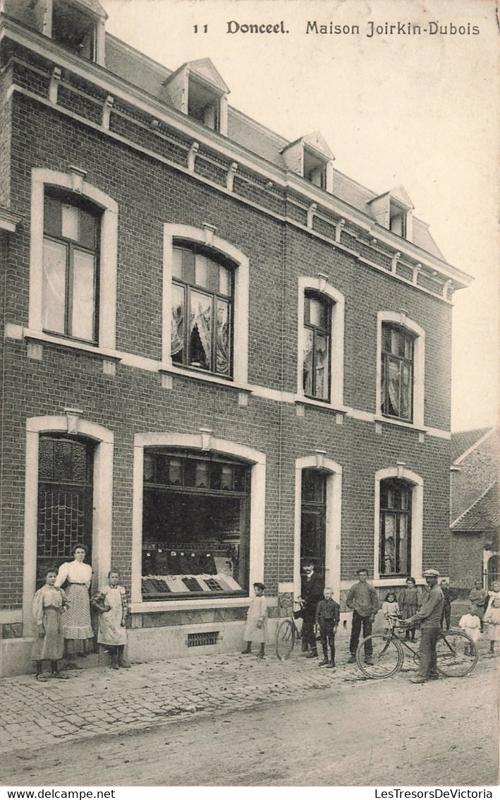 CPA - Belgique - Donseel - Maison Joirkin Dubois - Edit. N. Laflotte - Oblitéré Remicourt 1910 - Animé - Vélo - Donceel