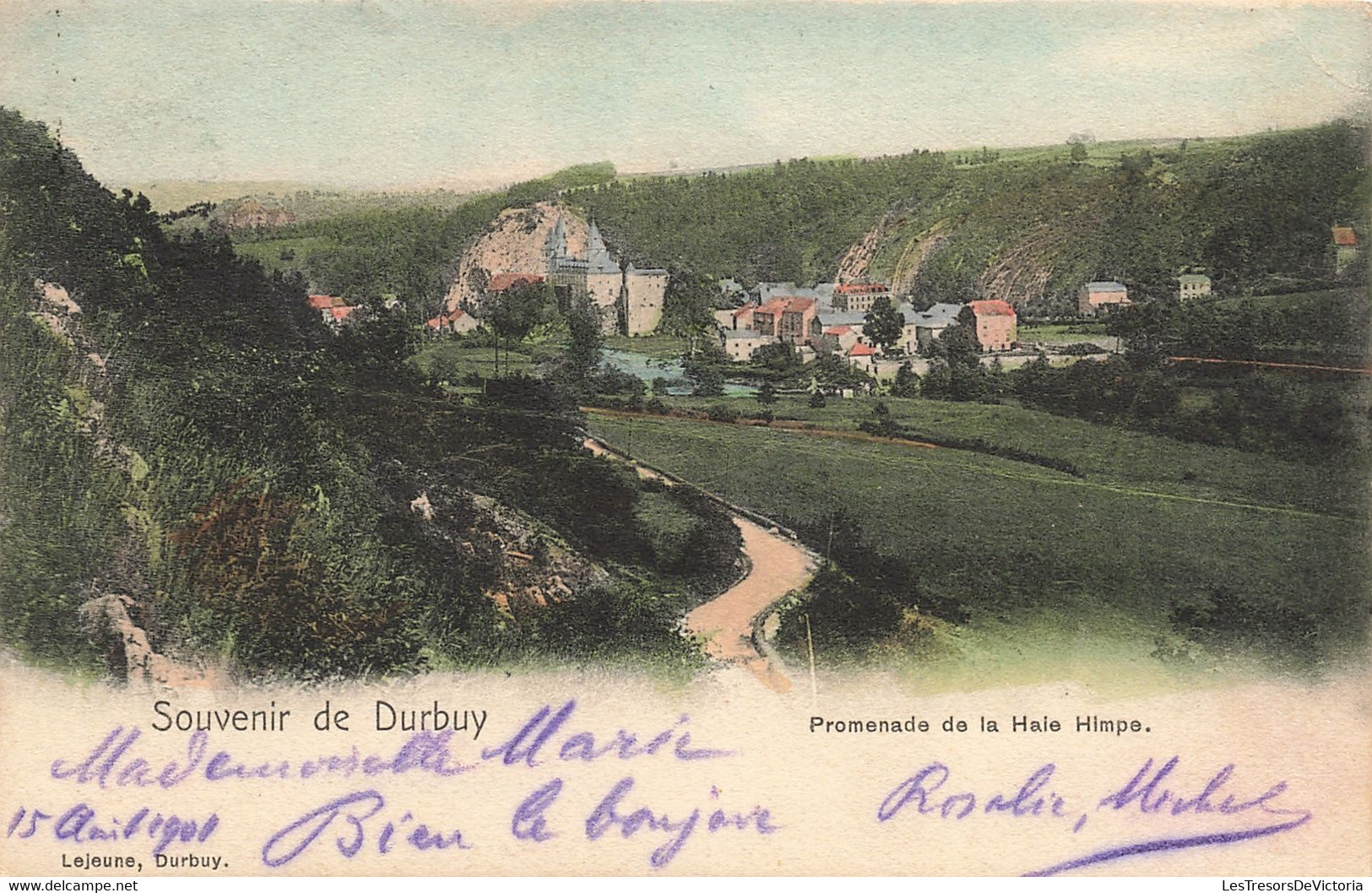 CPA - Belgique - Souvenir De Durbuy - Promenade De La Haie Himpe - Edit. Lejeune - Colorisé - Oblitéré Durbuy 1901 - Durbuy