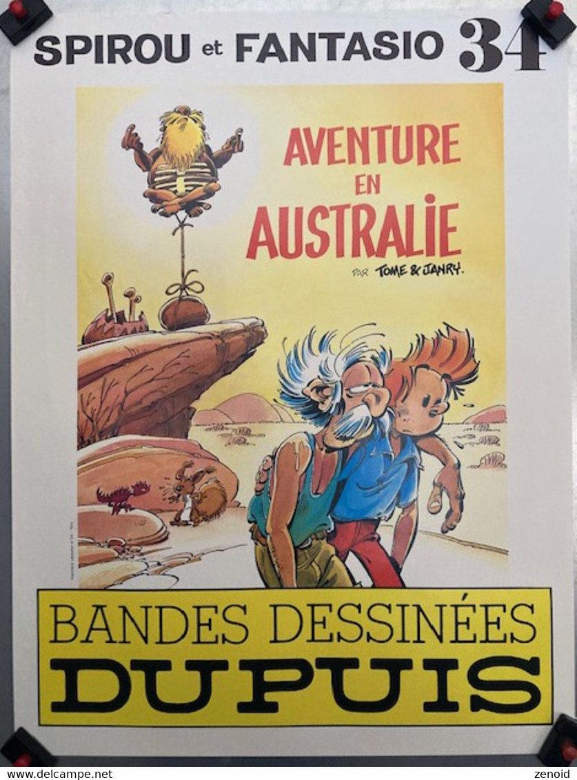 Affichette "Spirou Et Fantasio N°34 - Aventure En Australie" - Tome Et Janry - Spirou Et Fantasio
