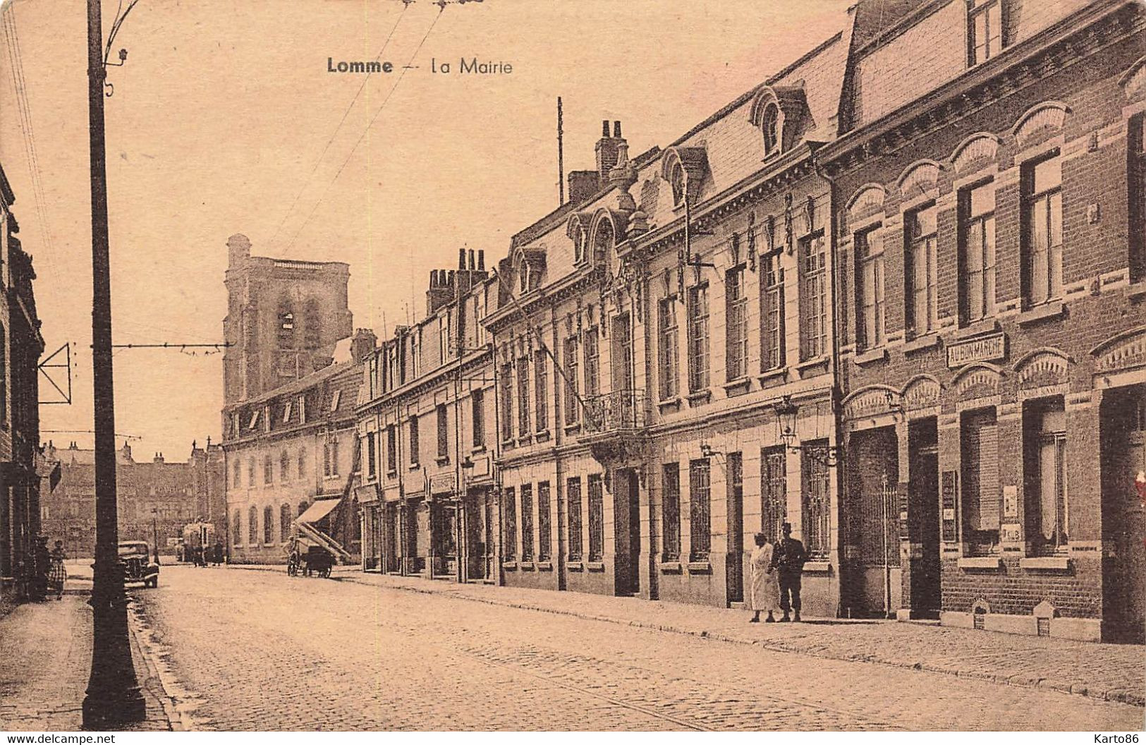 Lomme * Rue Et Mairie Du Village - Lomme