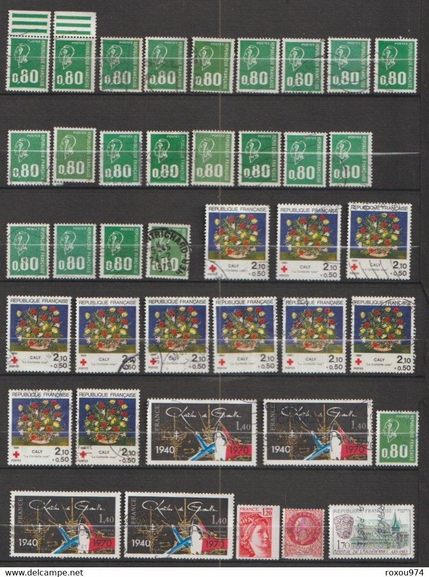 LOT 2550 PETITS  TIMBRES   OBLITERES +  628 GRANDS OBLITERES + 2ème LOT à VOIR A PARTIR des NEPTUNE  422 TIMBRES