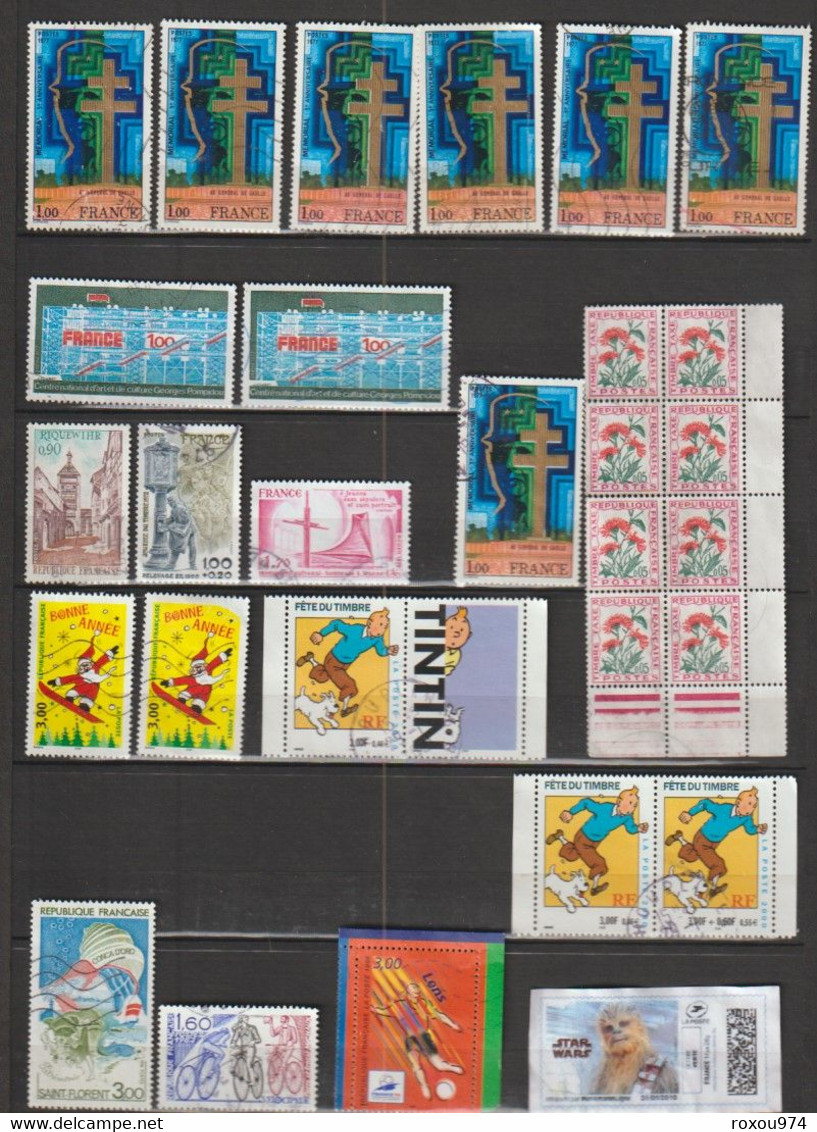 LOT 2550 PETITS  TIMBRES   OBLITERES +  628 GRANDS OBLITERES + 2ème LOT à VOIR A PARTIR des NEPTUNE  422 TIMBRES