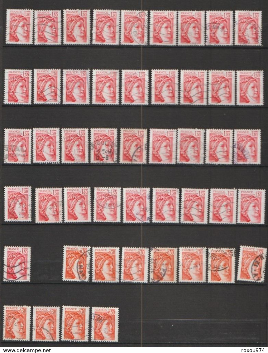 LOT 2550 PETITS  TIMBRES   OBLITERES +  628 GRANDS OBLITERES + 2ème LOT à VOIR A PARTIR des NEPTUNE  422 TIMBRES