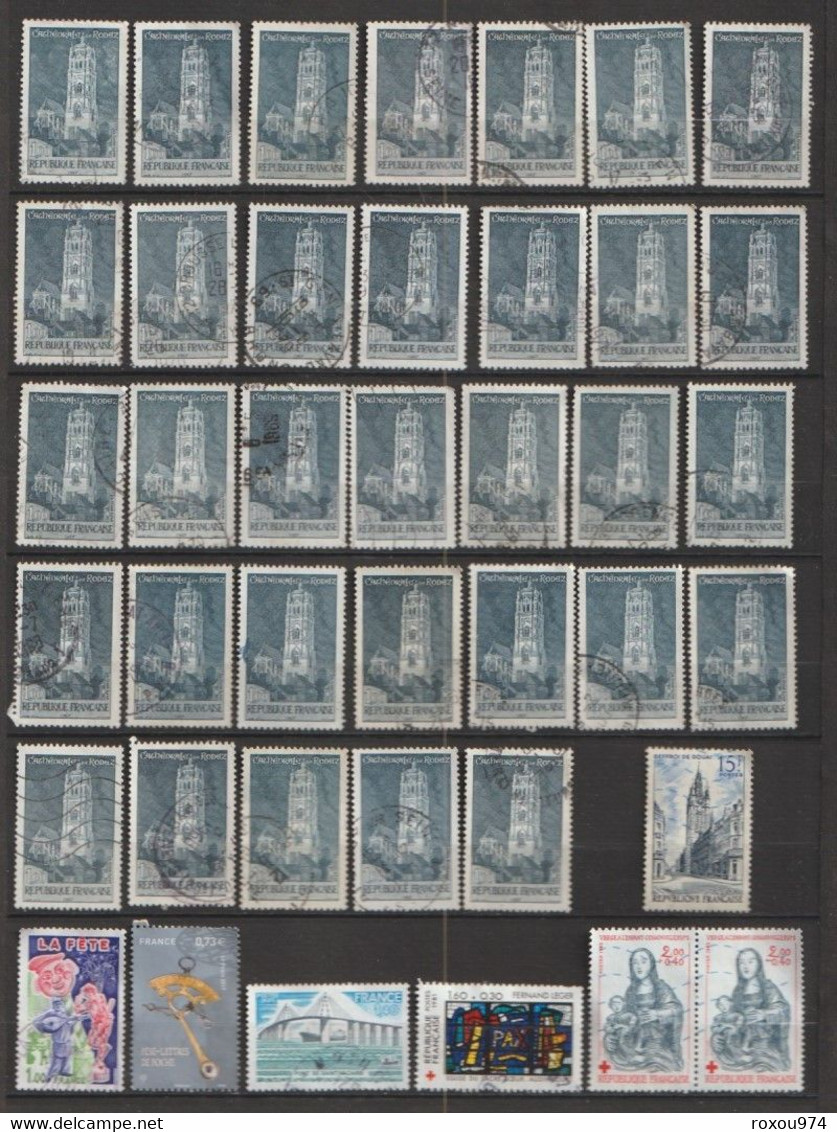 LOT 2550 PETITS  TIMBRES   OBLITERES +  628 GRANDS OBLITERES + 2ème LOT à VOIR A PARTIR des NEPTUNE  422 TIMBRES