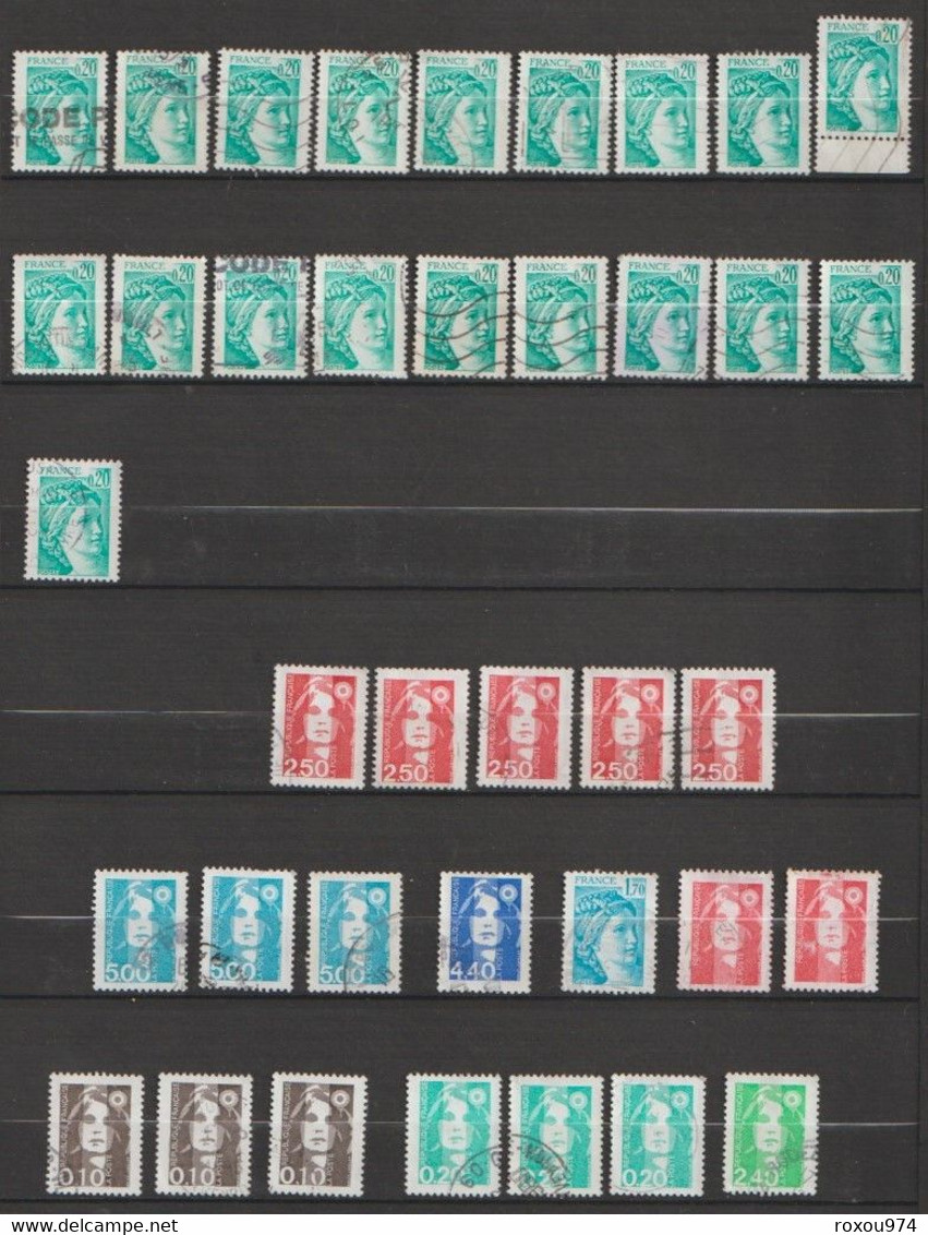 LOT 2550 PETITS  TIMBRES   OBLITERES +  628 GRANDS OBLITERES + 2ème LOT à VOIR A PARTIR des NEPTUNE  422 TIMBRES