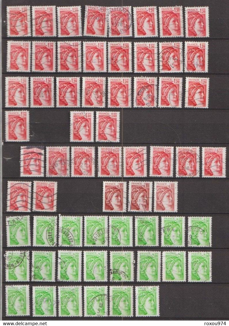 LOT 2550 PETITS  TIMBRES   OBLITERES +  628 GRANDS OBLITERES + 2ème LOT à VOIR A PARTIR des NEPTUNE  422 TIMBRES