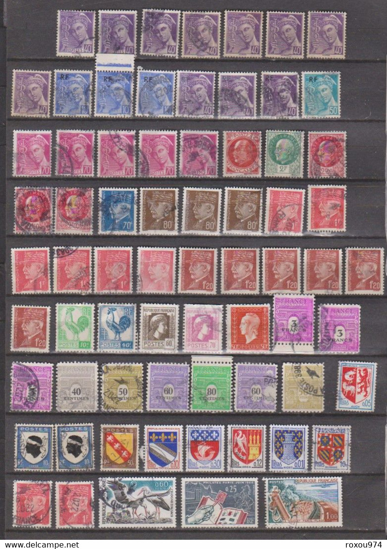 LOT 2550 PETITS  TIMBRES   OBLITERES +  628 GRANDS OBLITERES + 2ème LOT à VOIR A PARTIR des NEPTUNE  422 TIMBRES